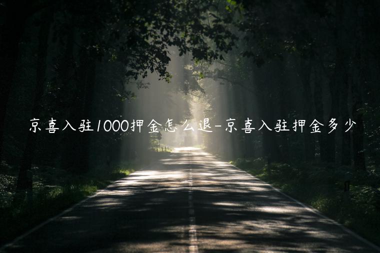 京喜入駐1000押金怎么退-京喜入駐押金多少